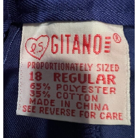 Gitano 1980’s Vintage Bright Blue High Waisted Pants Size 18 - Picture 7 of 8
